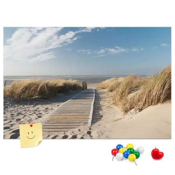 Bedruckte Korkplatte Blick auf den Strand