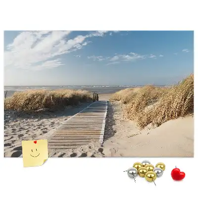 Bedruckte Korkplatte Blick auf den Strand