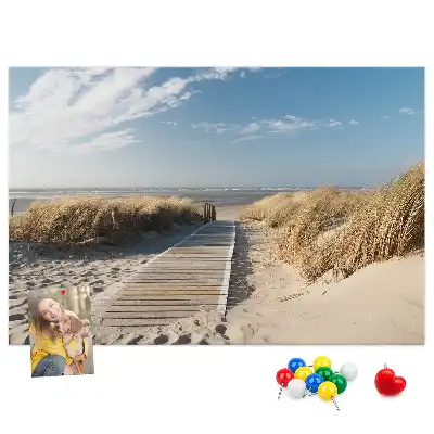 Bedruckte Korkplatte Blick auf den Strand