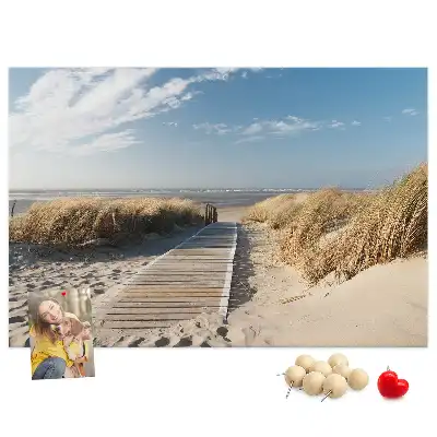 Bedruckte Korkplatte Blick auf den Strand