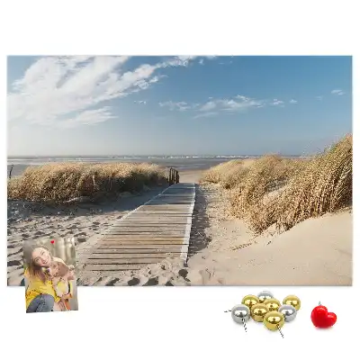 Bedruckte Korkplatte Blick auf den Strand