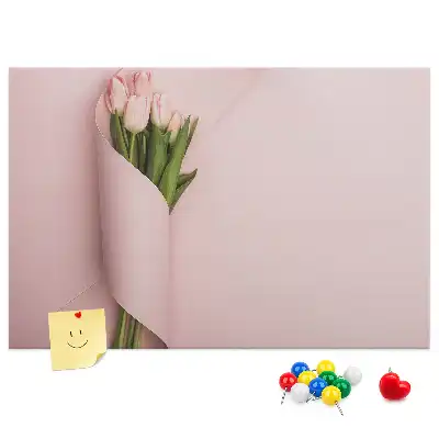 Kork-Pinnwand mit Blumenstrauß-Motiv