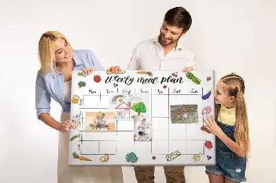 Bedruckte Korkplatte Menü für die ganze Woche