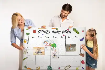 Bedruckte Korkplatte Menü für die ganze Woche