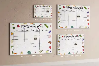 Bedruckte Korkplatte Menü für die ganze Woche