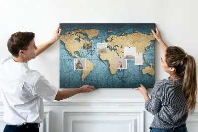 Bilder-Korktafel Globus mit Tiefeneffekt