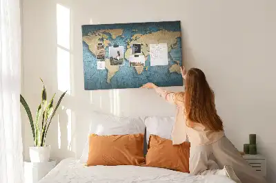 Bilder-Korktafel Globus mit Tiefeneffekt