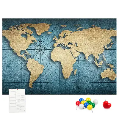 Bilder-Korktafel Globus mit Tiefeneffekt