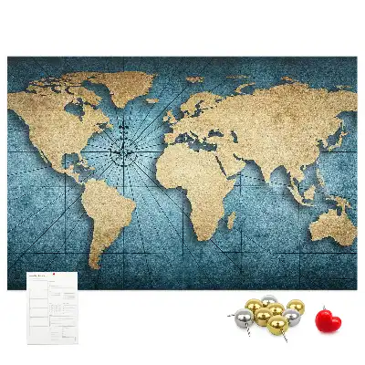 Bilder-Korktafel Globus mit Tiefeneffekt
