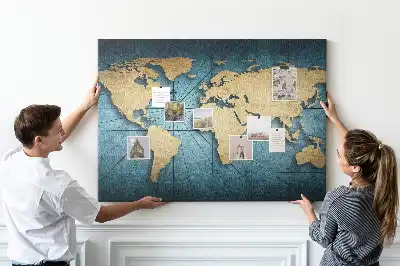 Bilder-Korktafel Globus mit Tiefeneffekt