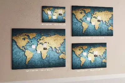 Bilder-Korktafel Globus mit Tiefeneffekt