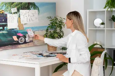 Bedruckte Korkplatte mit Urlaubsstrand-Motiv