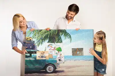 Bedruckte Korkplatte mit Urlaubsstrand-Motiv