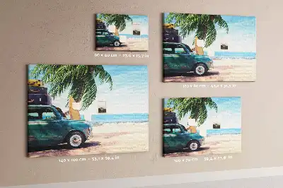 Bedruckte Korkplatte mit Urlaubsstrand-Motiv