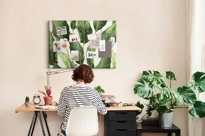 Bedruckte Korkplatte Palmblätter