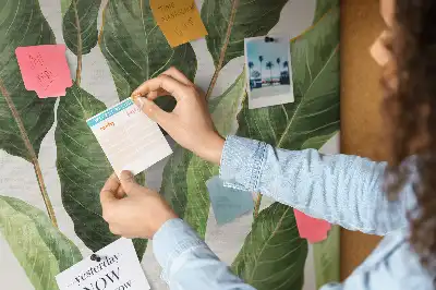 Bedruckte Korkplatte Palmblätter