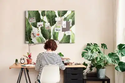 Bedruckte Korkplatte Palmblätter