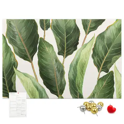 Bedruckte Korkplatte mit Palmblätter-Motiv