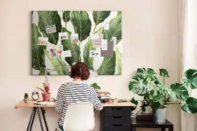 Bedruckte Korkplatte Palmblätter