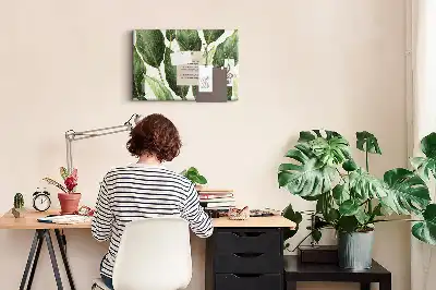 Bedruckte Korkplatte Palmblätter