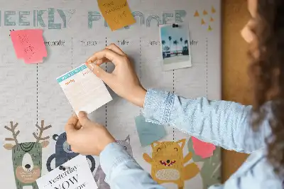 Kork Pinnwand Planer für Kinder für die Woche