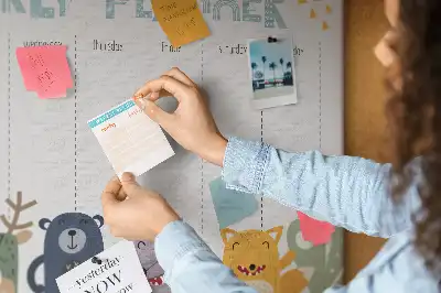 Kork Pinnwand Planer für Kinder für die Woche