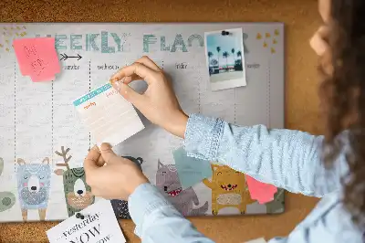 Kork Pinnwand Planer für Kinder für die Woche