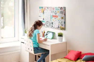 Bilder-Korktafel Lineare minimalistische Zeichnungen