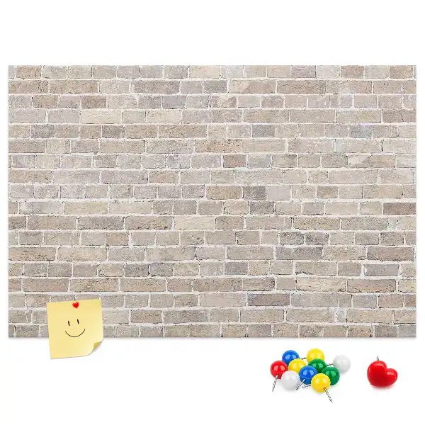 Bedruckte Korkplatte mit klassischem Ziegelmauer-Motiv