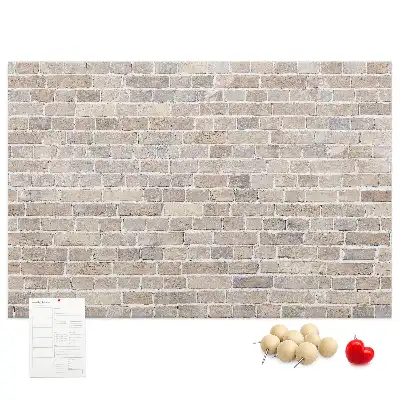 Bedruckte Korkplatte mit klassischem Ziegelmauer-Motiv