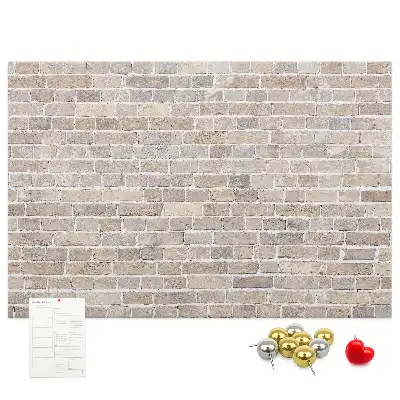 Bedruckte Korkplatte mit klassischem Ziegelmauer-Motiv