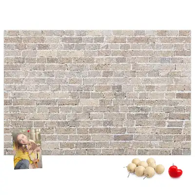 Bedruckte Korkplatte mit klassischem Ziegelmauer-Motiv