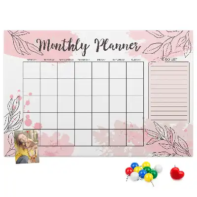 Bilder-Korktafel Rosa Monatsplaner