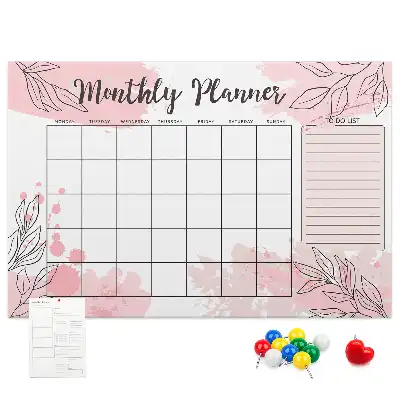 Bilder-Korktafel Rosa Monatsplaner