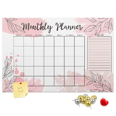 Bilder-Korktafel Rosa Monatsplaner
