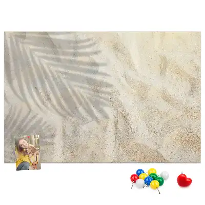 Bedruckte Korkplatte Palmenschatten Sand