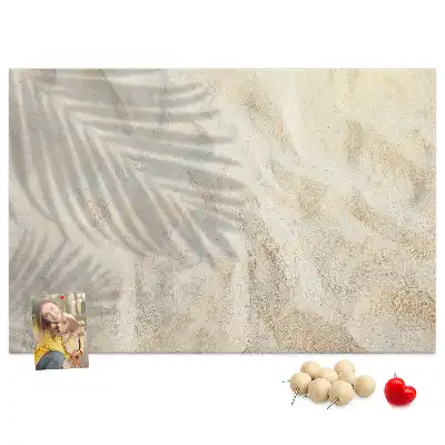 Bedruckte Korkplatte Palmenschatten Sand
