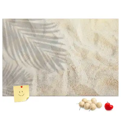 Bedruckte Korkplatte Palmenschatten Sand