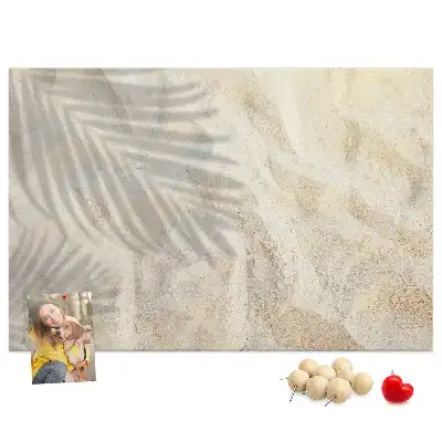 Bedruckte Korkplatte Palmenschatten Sand