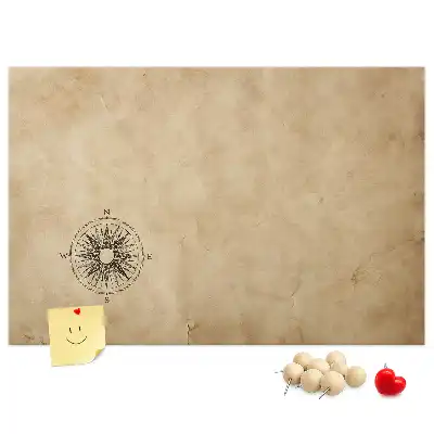 Korktafel mit Kompass-Motiv auf Leinwand