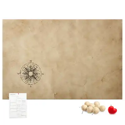 Korktafel mit Kompass-Motiv auf Leinwand