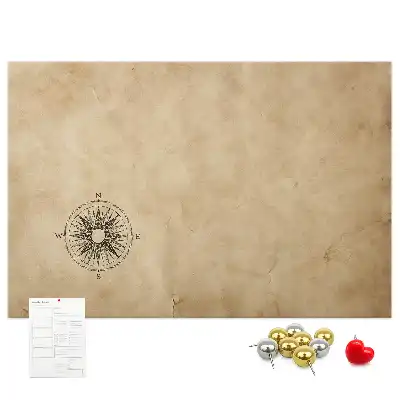 Korktafel mit Kompass-Motiv auf Leinwand