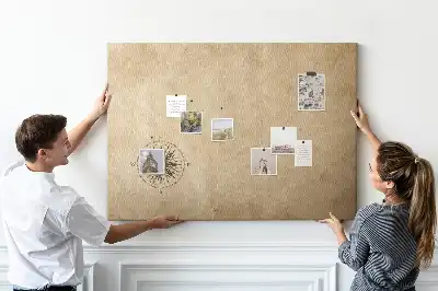 Korktafel mit Kompass-Motiv auf Leinwand