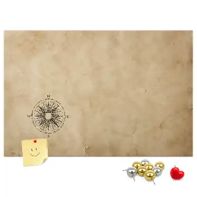 Korktafel mit Kompass-Motiv auf Leinwand