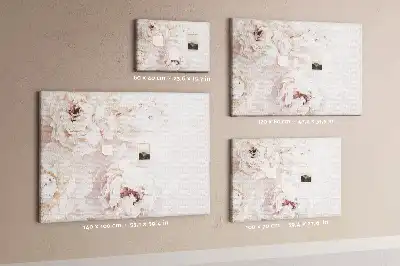 Kork-Pinnwand mit Pfingstrosenblüten-Motiv