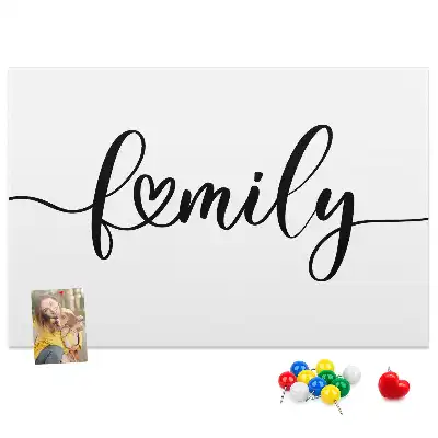 Bedruckte Korkplatte mit Schriftzug Family