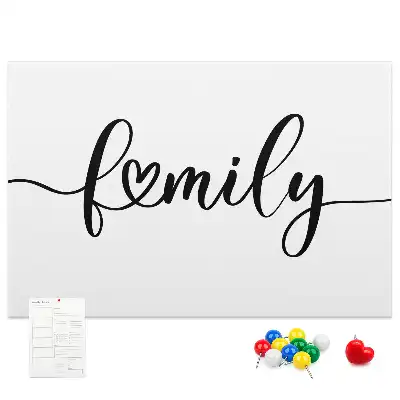 Bedruckte Korkplatte mit Schriftzug Family