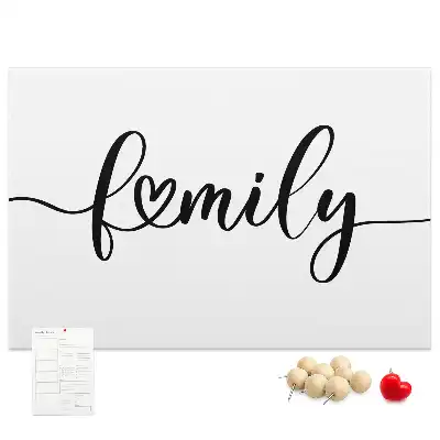 Bedruckte Korkplatte mit Schriftzug Family