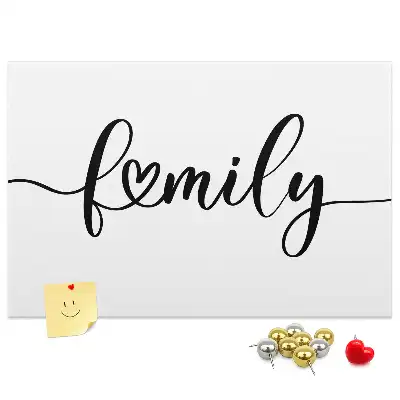 Bedruckte Korkplatte mit Schriftzug Family