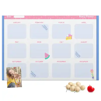 Kork Pinnwand Monats-Wandkalender
